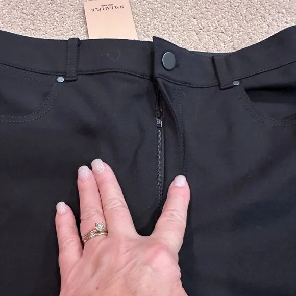 MM Lafleur Sammataro Jean Pants Ankle Stretch Black Minimalist Sz 8 #SMS1BLK NWT