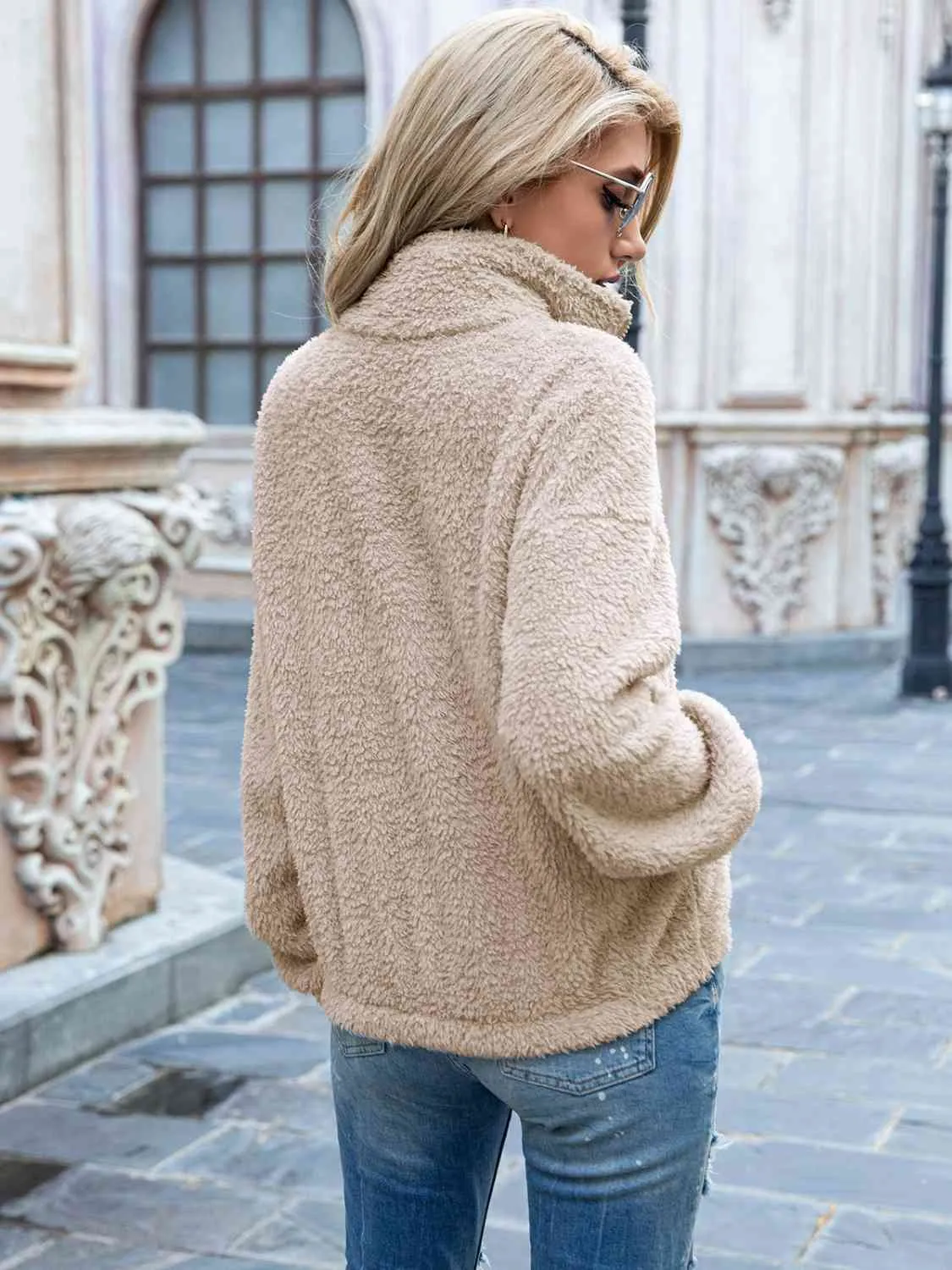 Mock Neck Zip Up Outerwear