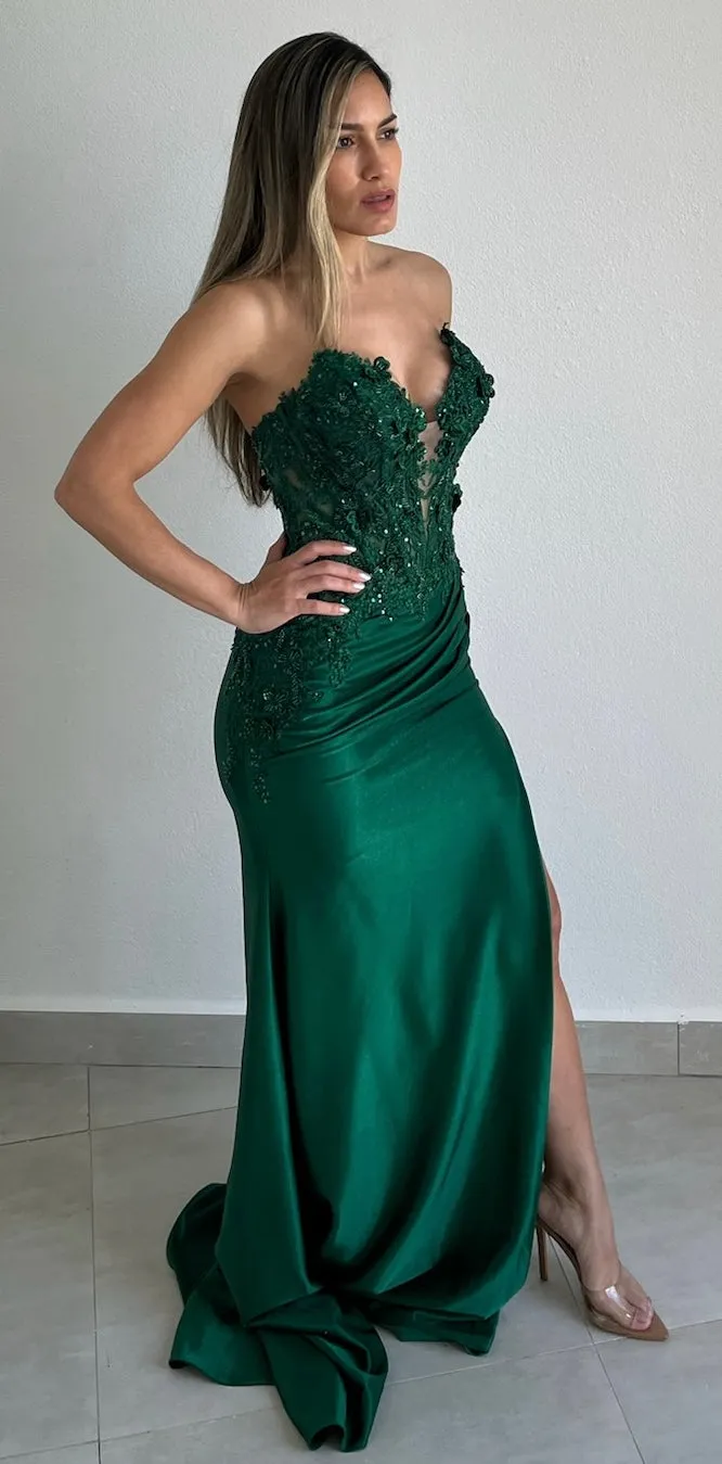 Moment of Beauty Strapless Lace Formal Gown