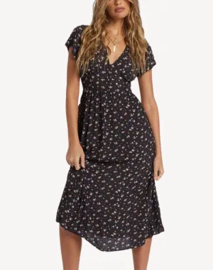 Morning Sky Short Sleeve Midi Dress