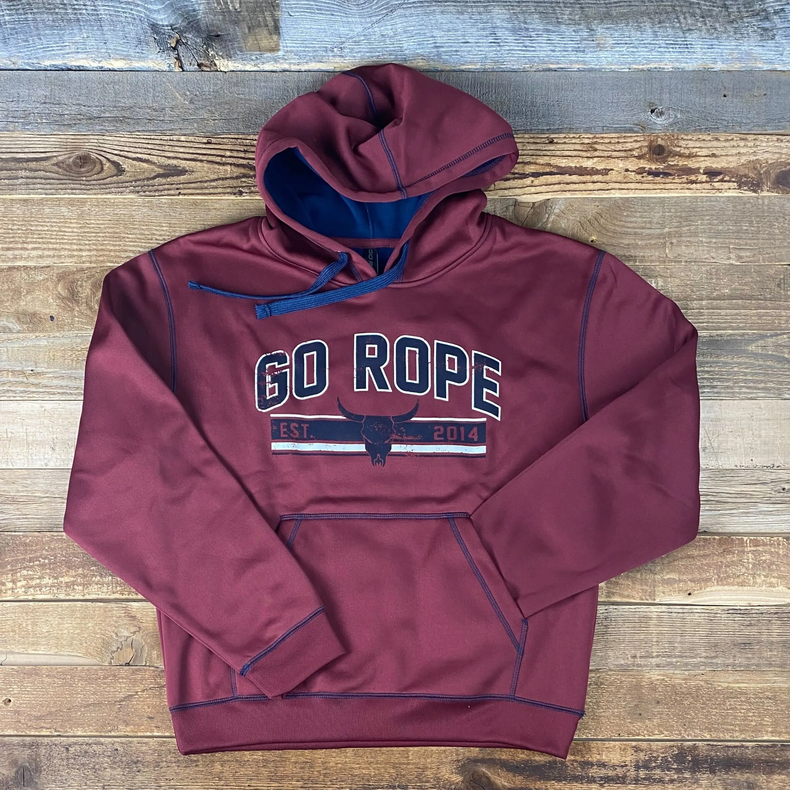 Motto Performance Hoodie - Maroon/Navy