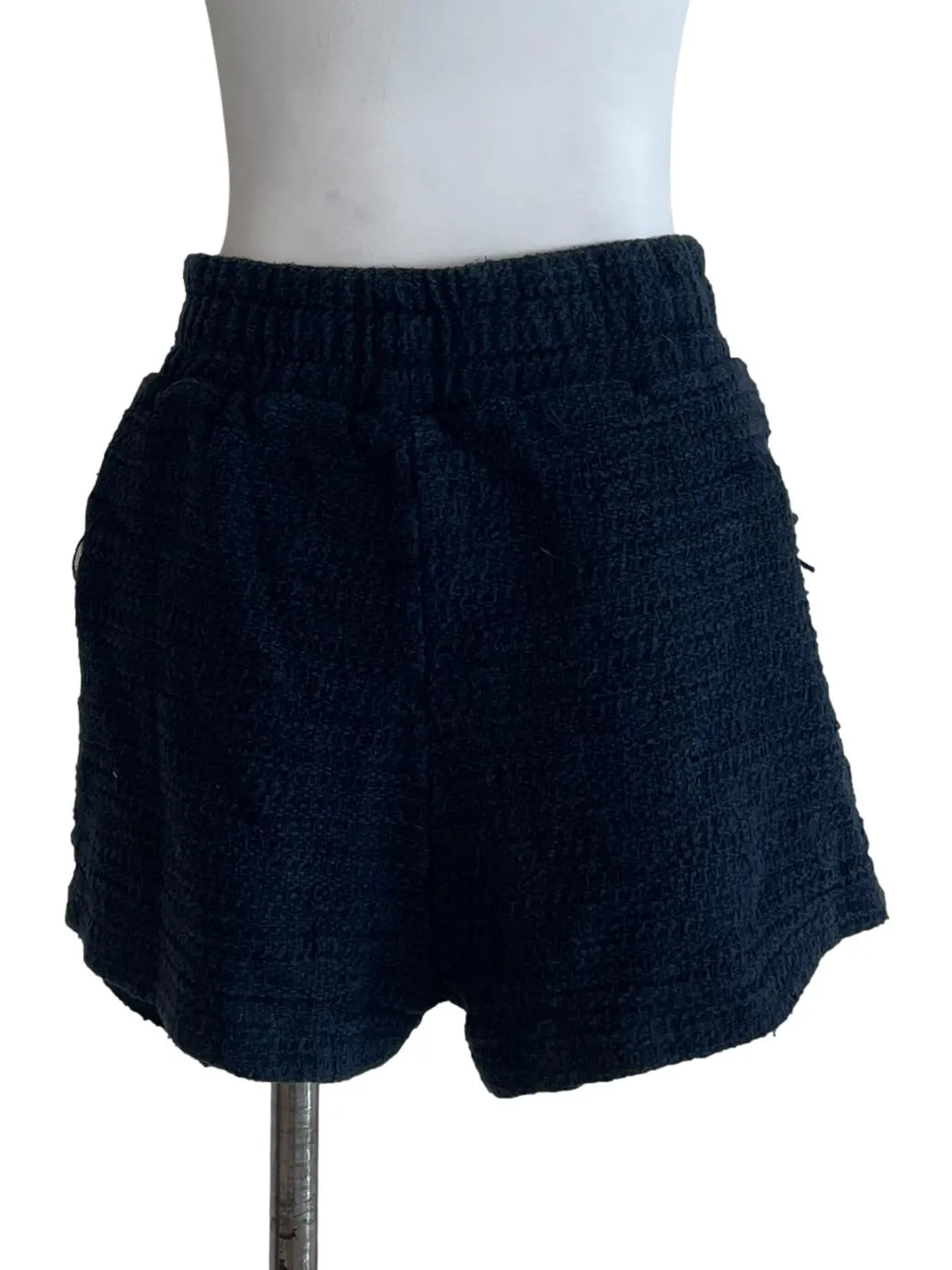 Navy Blue Tweed Shorts