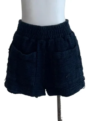 Navy Blue Tweed Shorts