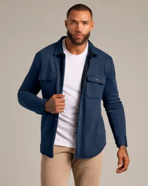 Navy Fleece Shirt Jacket