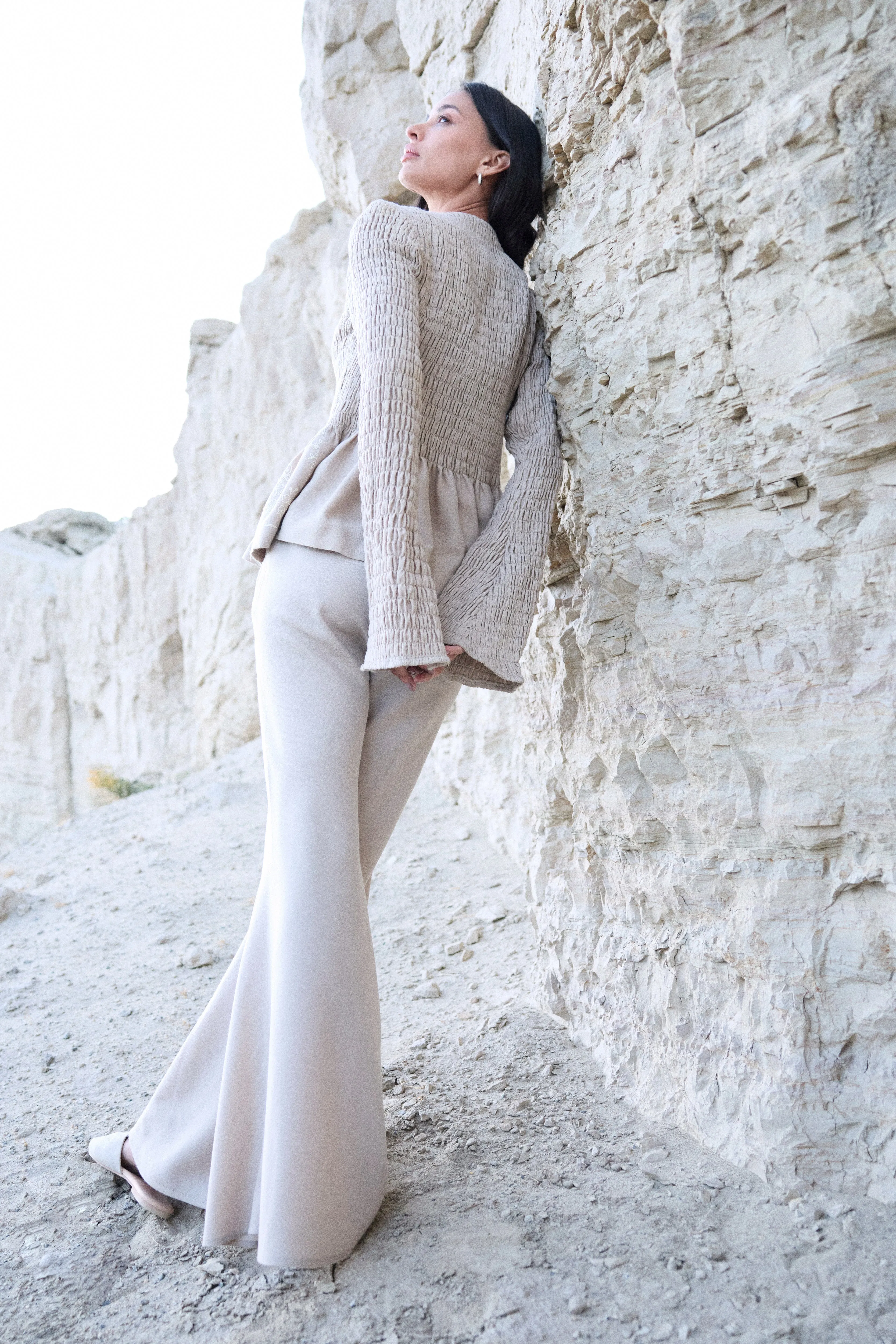 Neh Woollen Top (Natural) & Brussels Woollen Pants (Natural)
