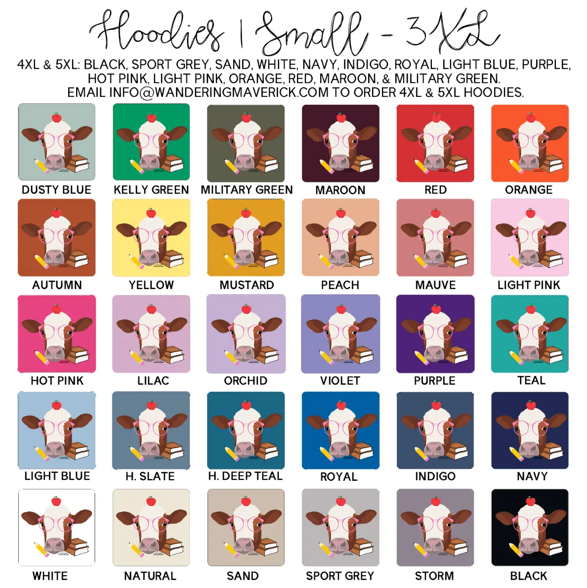 Nerdy Cow Hoodie (S-3XL) Unisex - Multiple Colors!