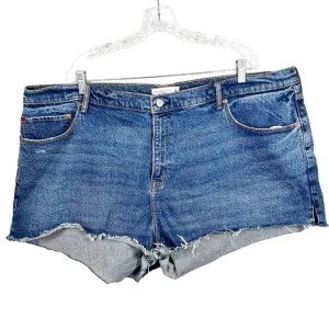 NEW Abercrombie the mom denim shorts size 36 curve love high waist blue