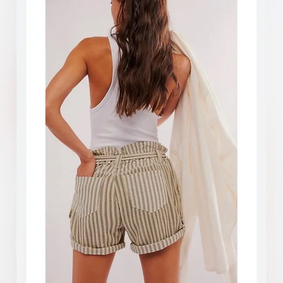 NEW FREE PEOPLE Fp One Harriet Striped Shorts