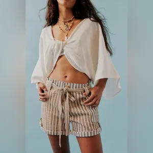 NEW FREE PEOPLE Fp One Harriet Striped Shorts