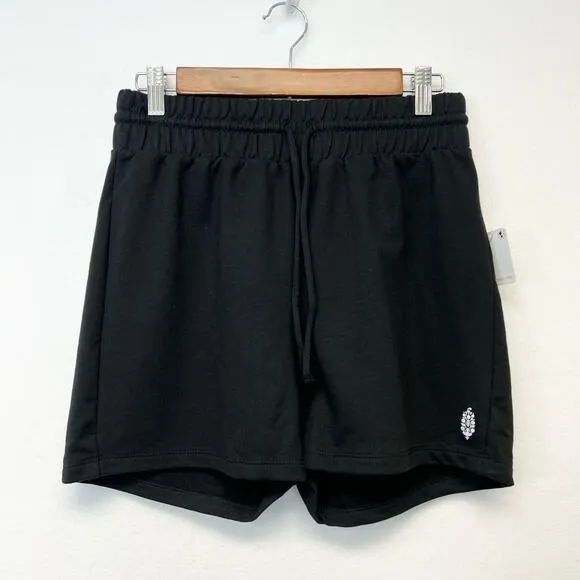 NEW Free People Intimately Free Sunny Set Black 2 Piece Set Shorts Crop Top