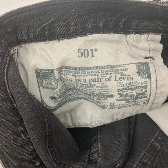 NEW Levis 501 black high rise denim shorts 32