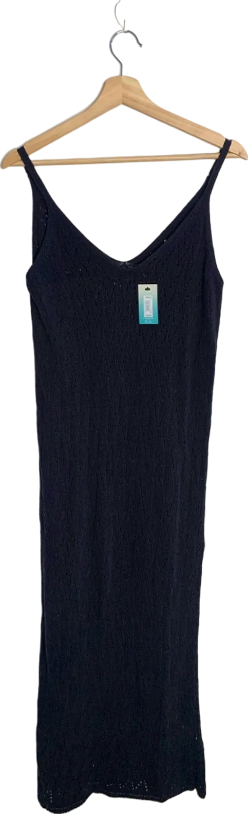 New Look Black Crochet Maxi Dress S