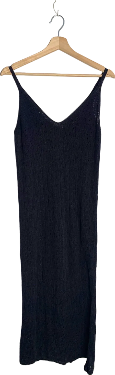 New Look Black Crochet Maxi Dress S