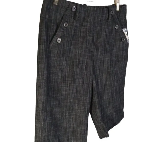 NEW Sandro High Rise Twill Sailor Button Pocket Bermuda Shorts