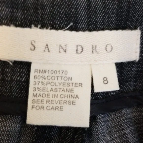 NEW Sandro High Rise Twill Sailor Button Pocket Bermuda Shorts