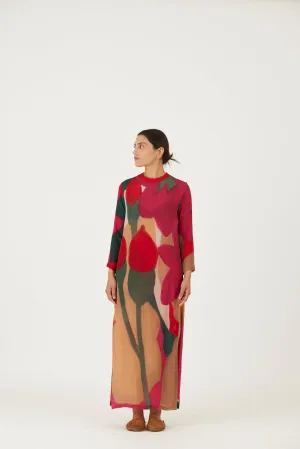 New Season Fall 24/Summer 25-Coord Set-Crepe-Lei Lani Red-YAMLS30-Fashion Edit Yam