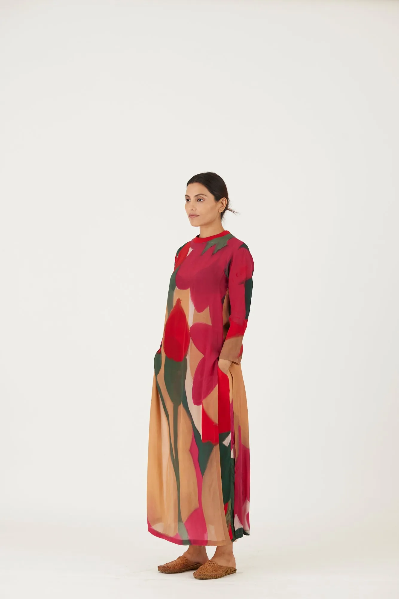 New Season Fall 24/Summer 25-Coord Set-Crepe-Lei Lani Red-YAMLS30-Fashion Edit Yam