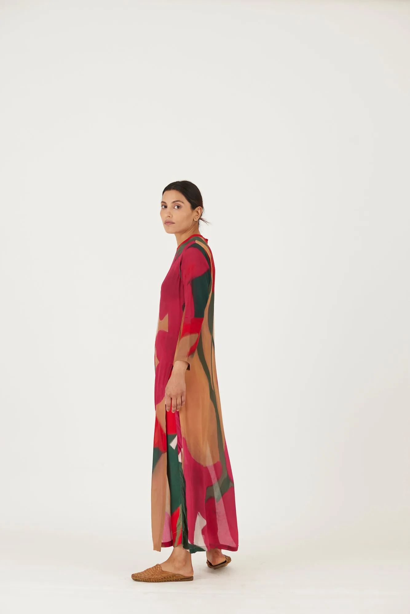 New Season Fall 24/Summer 25-Coord Set-Crepe-Lei Lani Red-YAMLS30-Fashion Edit Yam
