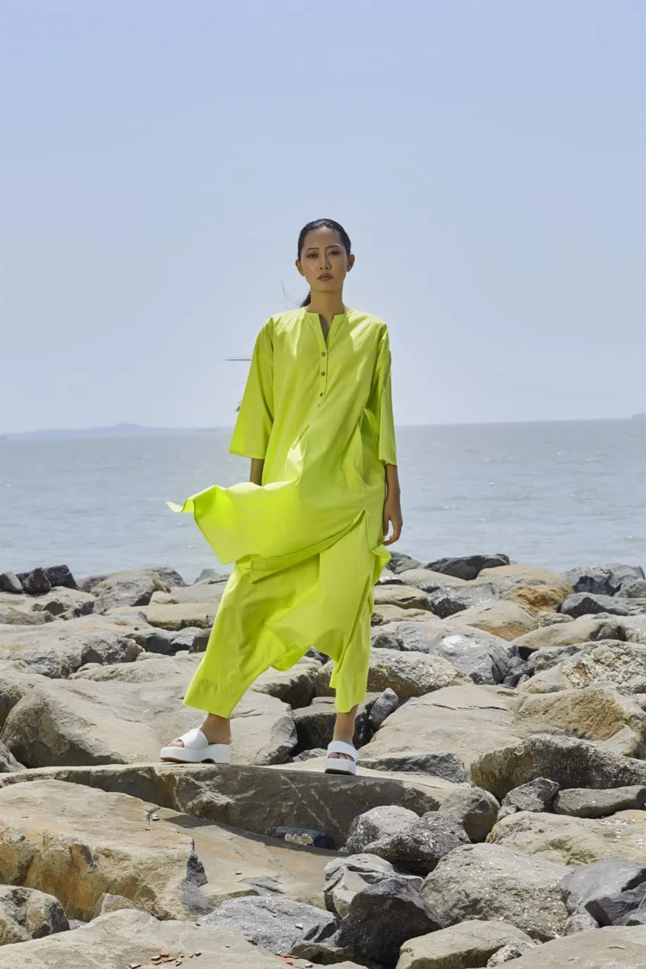 New Season Summer/Fall 24-Pants Green Low Crotch Cotton Neon-MT LWCRTHPants-Neon Green-Fashion Edit Mati