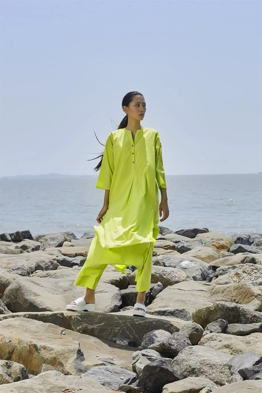 New Season Summer/Fall 24-Pants Green Low Crotch Cotton Neon-MT LWCRTHPants-Neon Green-Fashion Edit Mati
