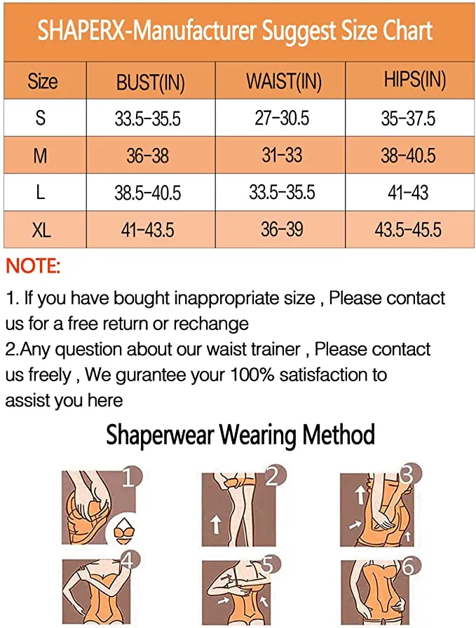 New SHAPERX Tummy Control Shapewear for Women Seamless Fajas Bodysuit Open Bust Mid Thigh Body Shaper Shorts, Sz L!