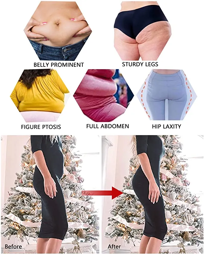 New SHAPERX Tummy Control Shapewear for Women Seamless Fajas Bodysuit Open Bust Mid Thigh Body Shaper Shorts, Sz L!