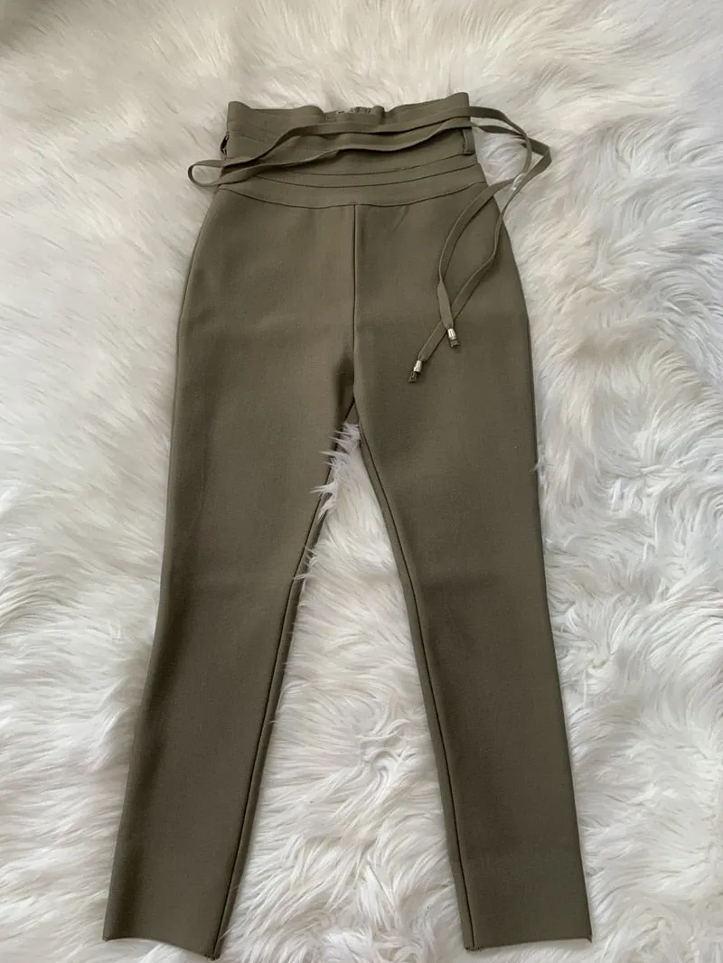 New Summer Bandage Pants 2020 9 Colors Sexy Women High Waist Pencil Stretch Pants Trousers Female Fashion Street Wear