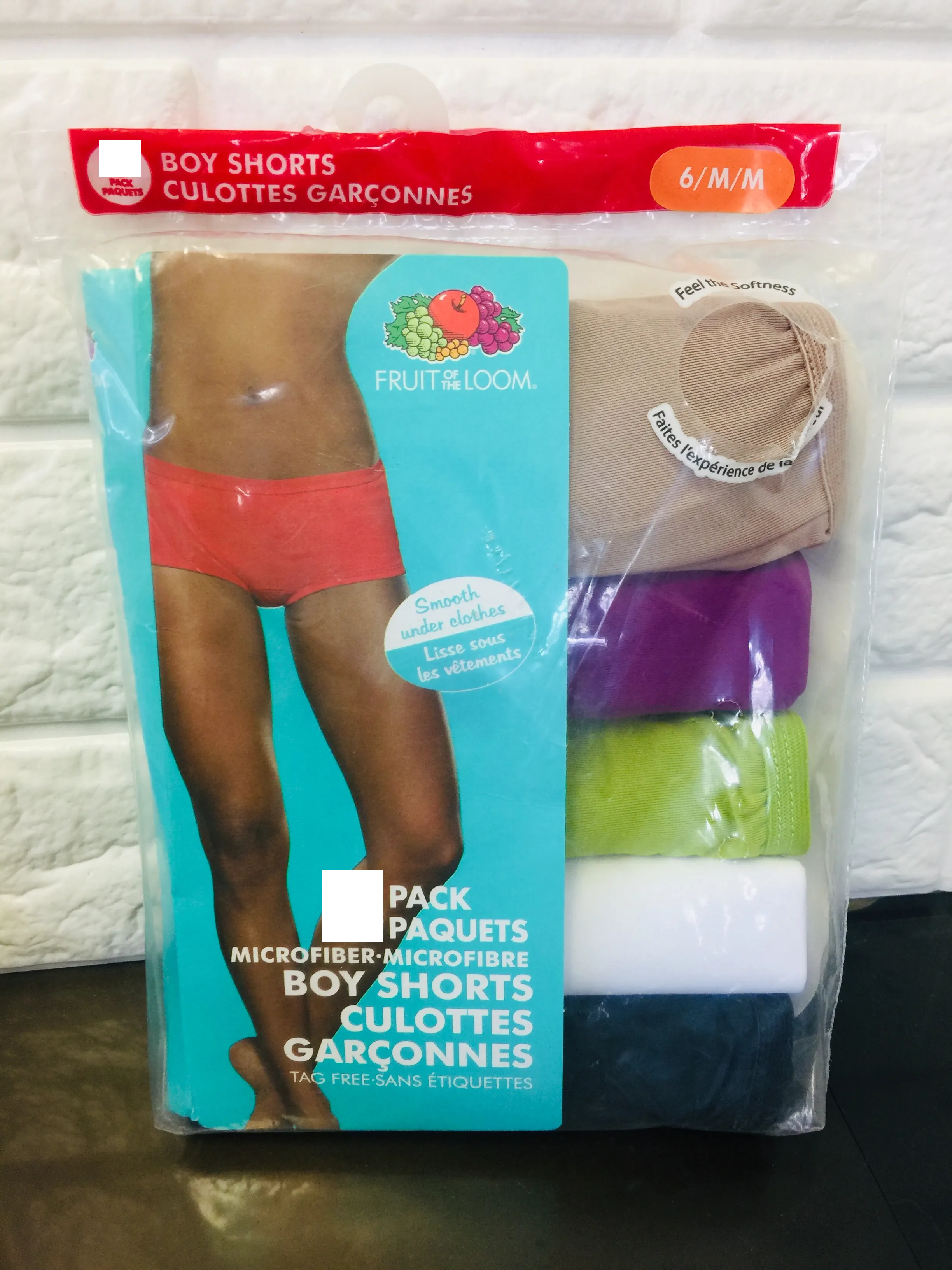New Women's 5 pack Microfiber boy shorts, tag free smooth under clothes, Sz M!