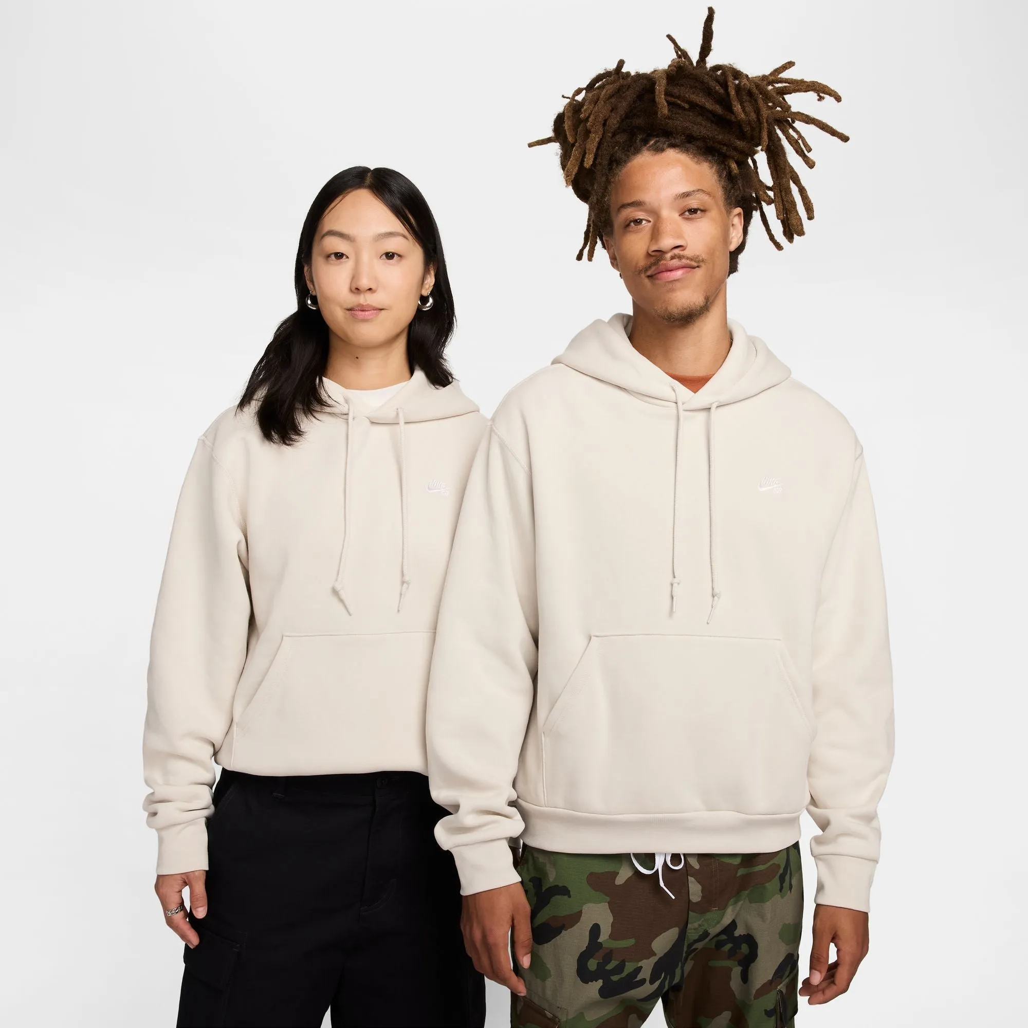 Nike SB Fleece Pullover Skate Hoodie - Light Orewood Brown/White