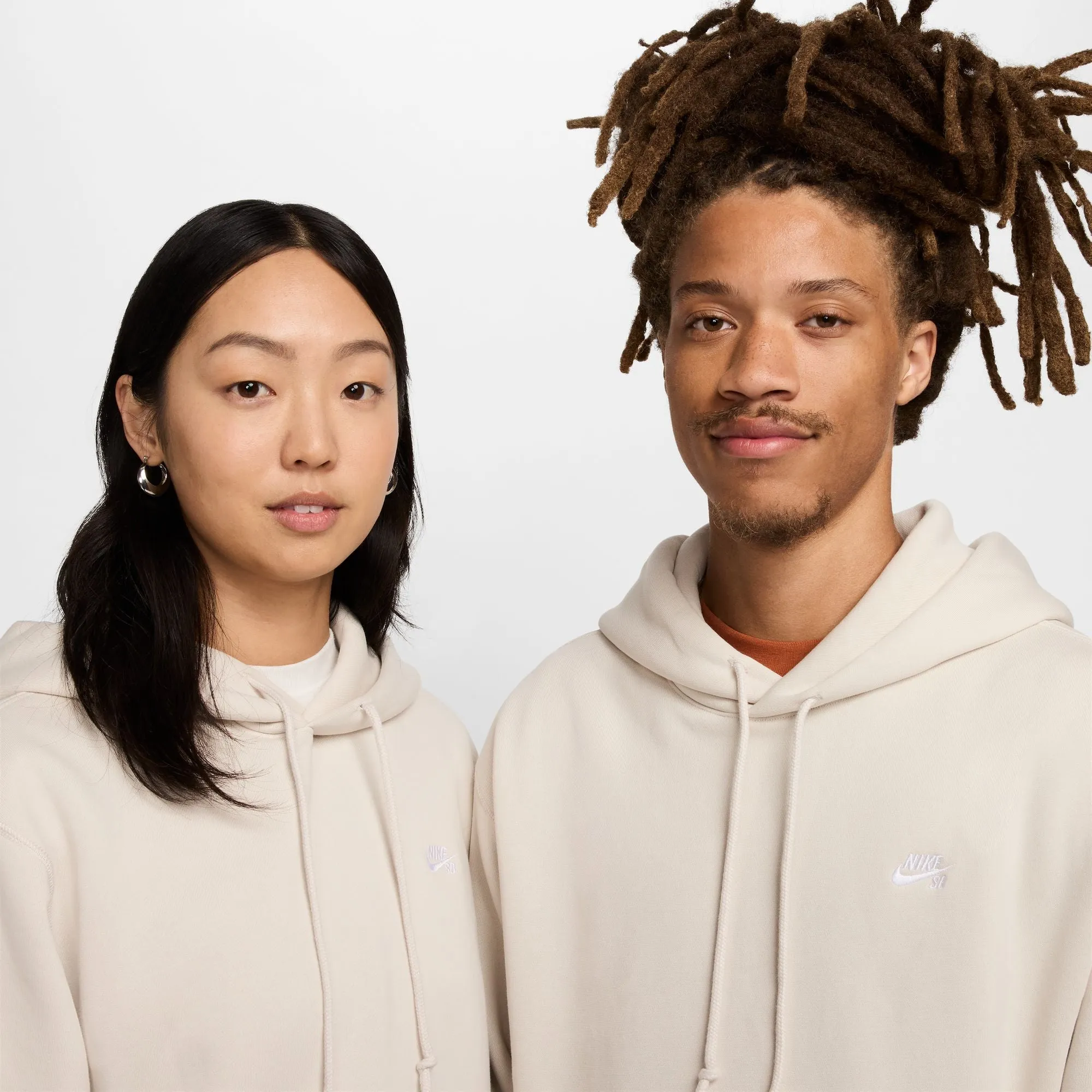 Nike SB Fleece Pullover Skate Hoodie - Light Orewood Brown/White