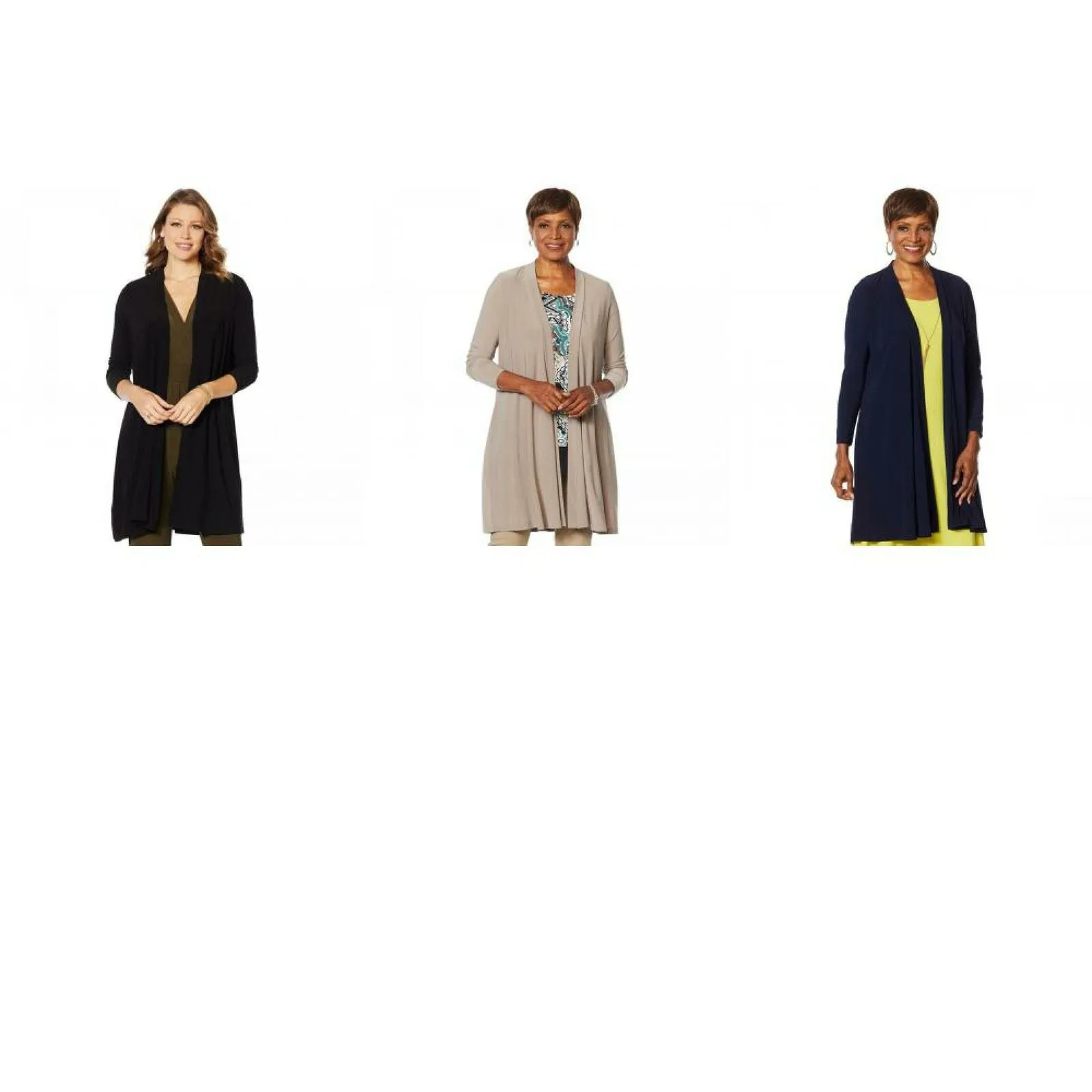 Nina Leonard Women's Miracle Matte Duster Cardigan With Back Tie