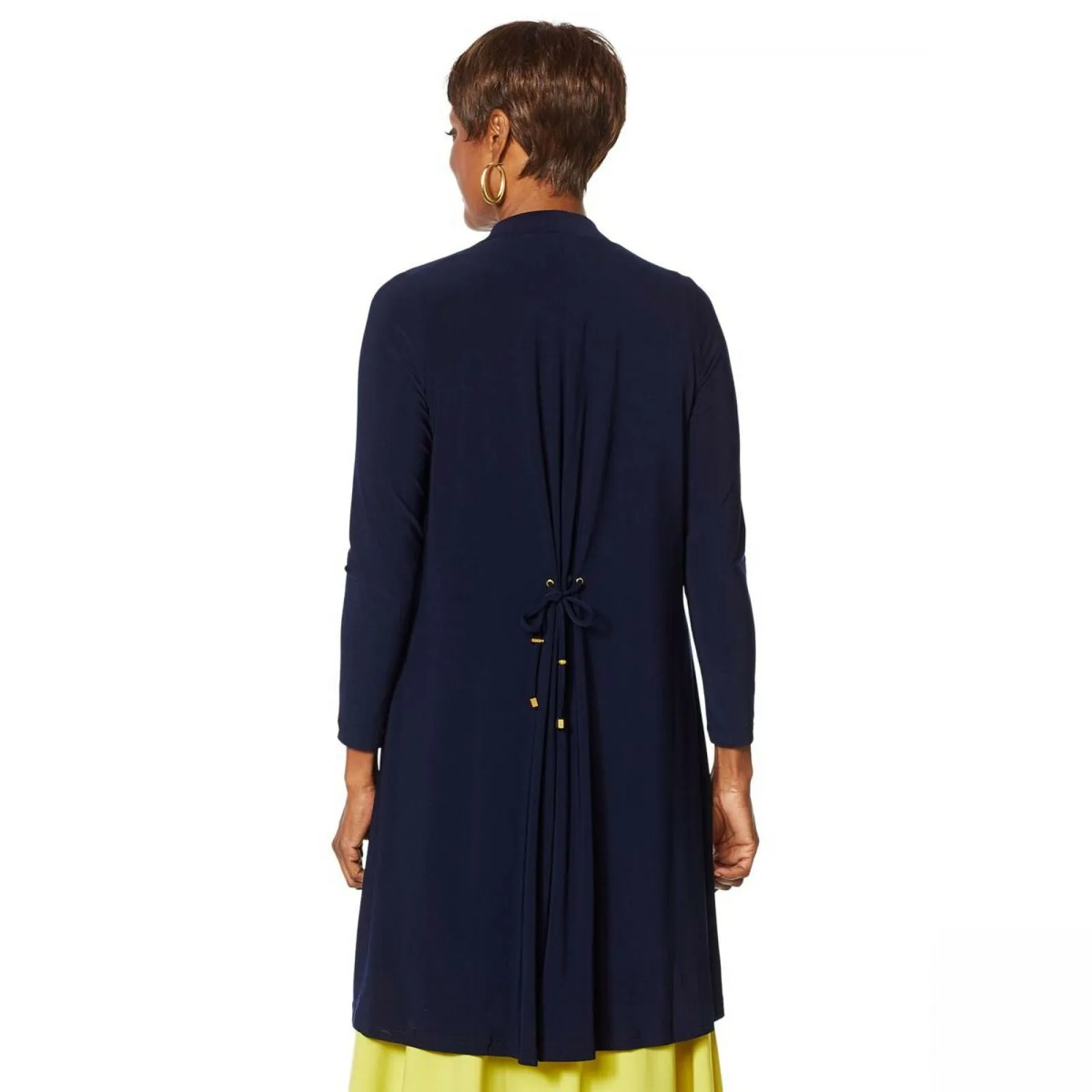 Nina Leonard Women's Miracle Matte Duster Cardigan With Back Tie
