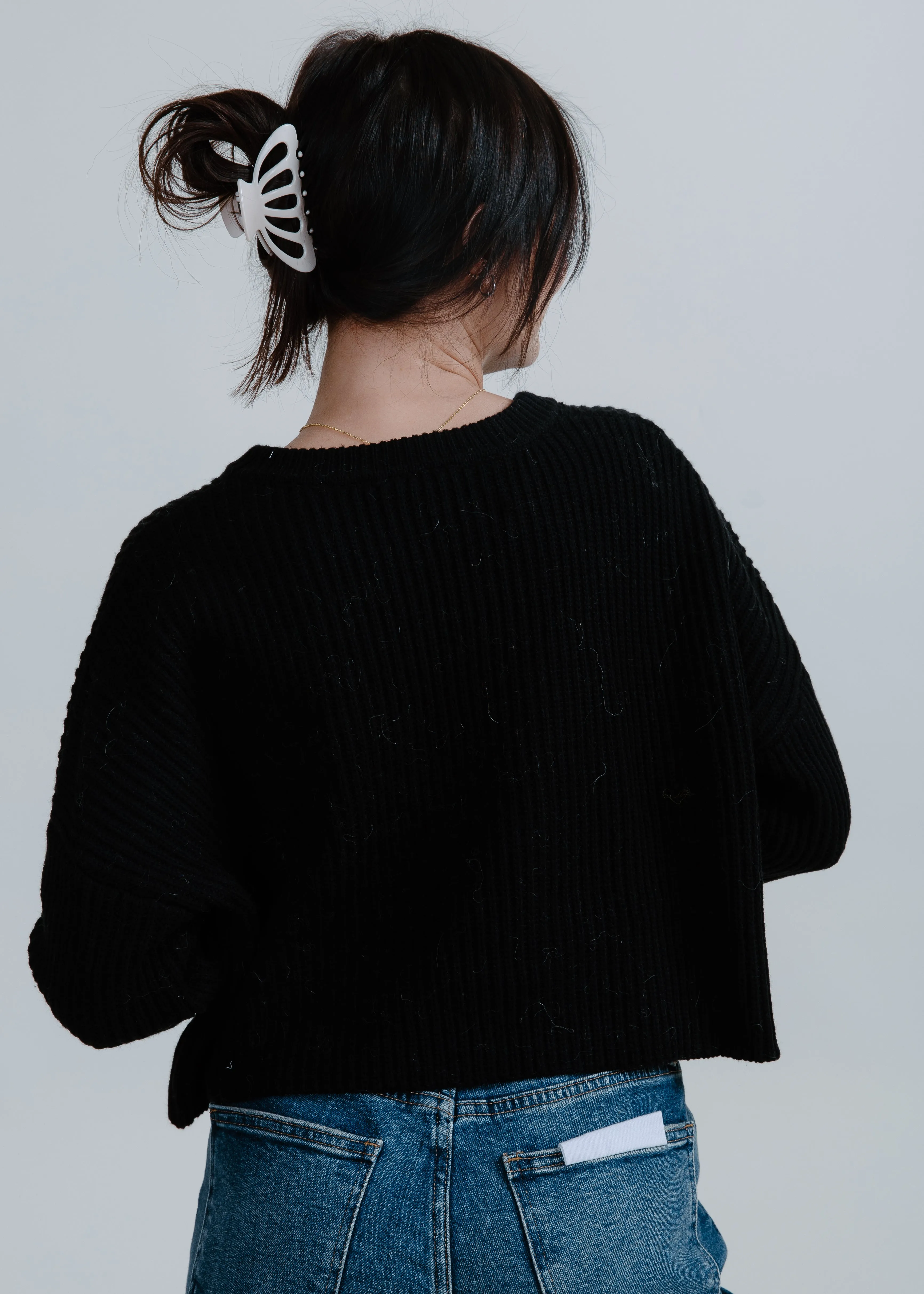 Nora Long Sleeve Knit Top - Black