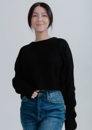 Nora Long Sleeve Knit Top - Black