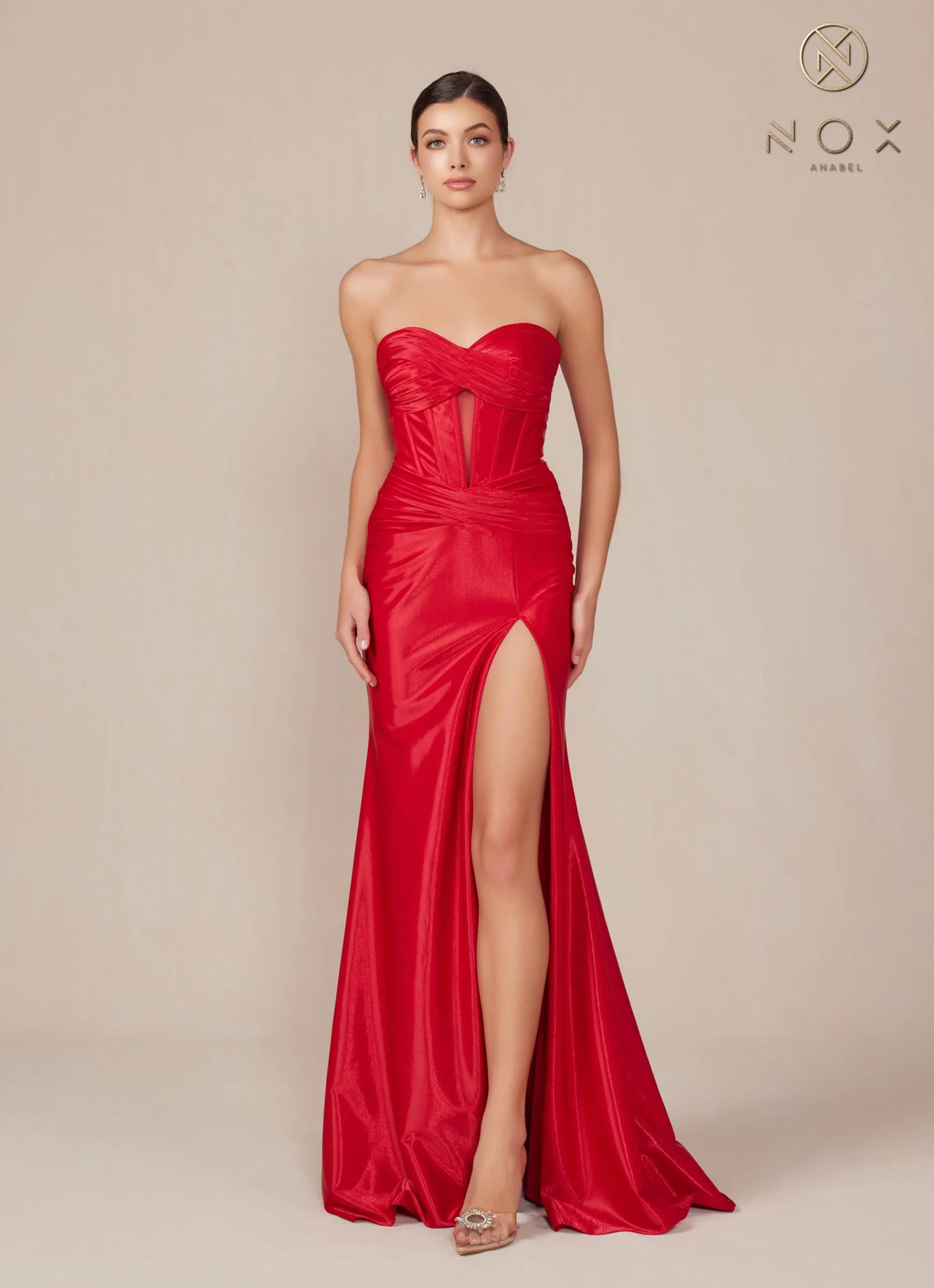 Nox Anabel T1489 Dress Long Strapless Fitted Evening Gown