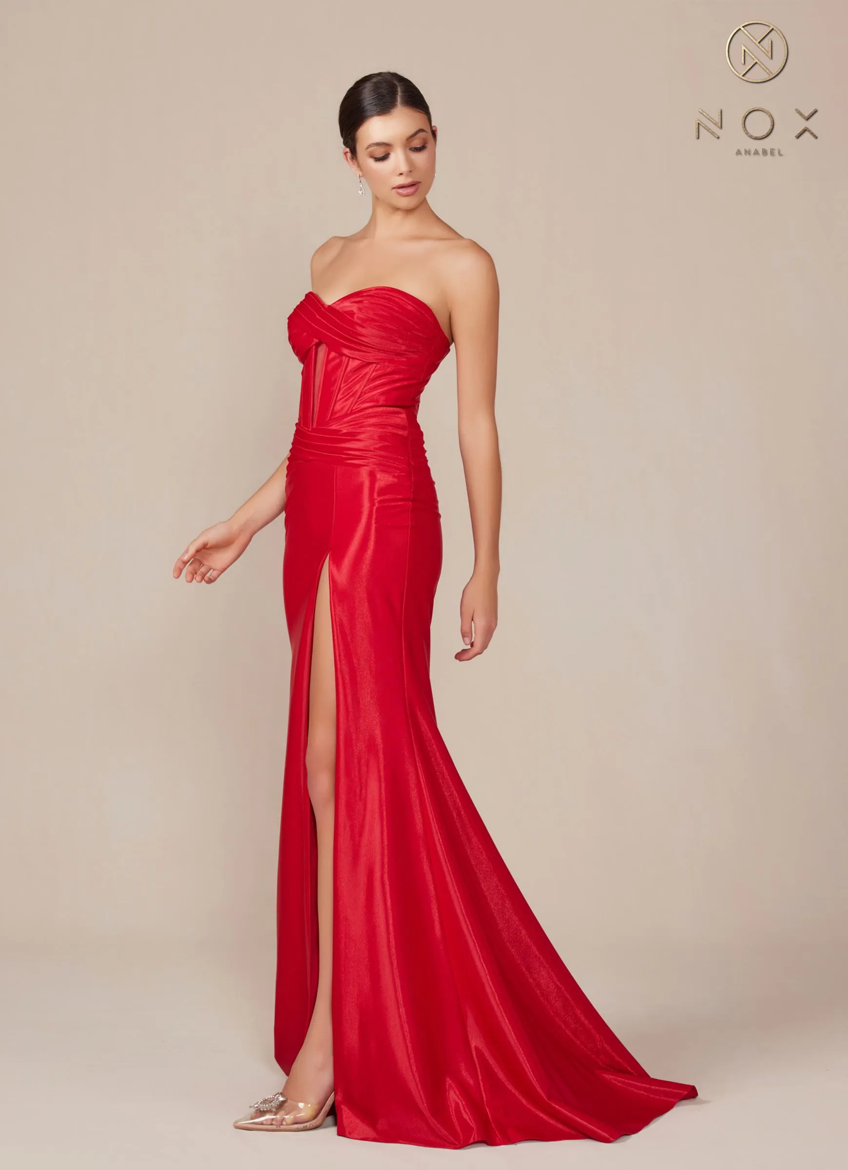 Nox Anabel T1489 Dress Long Strapless Fitted Evening Gown