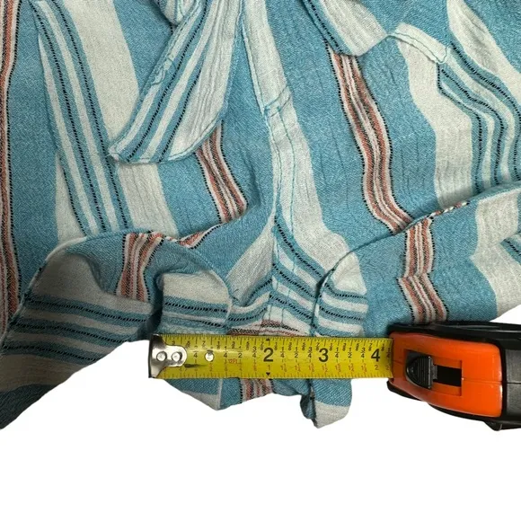 NWOT Free People Barbados Blooms Shorts in Blue Stripes 2
