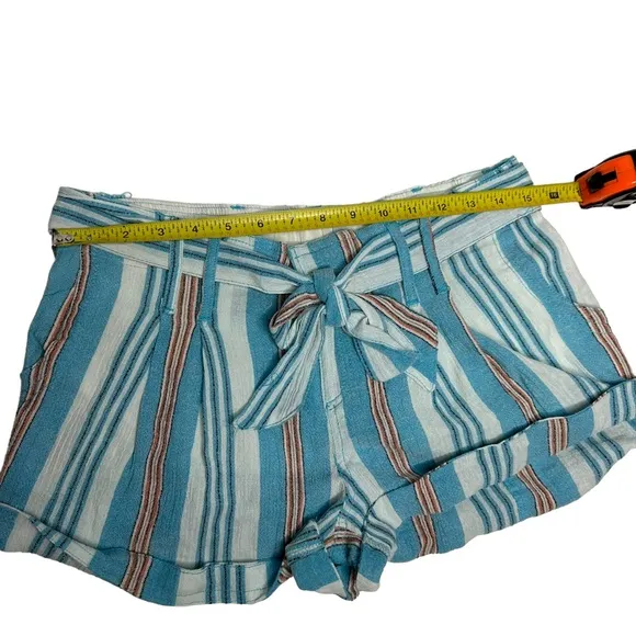 NWOT Free People Barbados Blooms Shorts in Blue Stripes 2