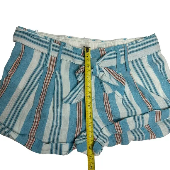 NWOT Free People Barbados Blooms Shorts in Blue Stripes 2