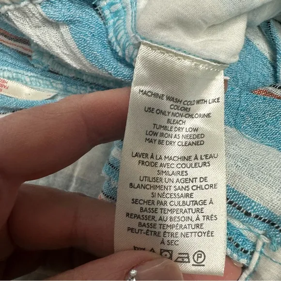 NWOT Free People Barbados Blooms Shorts in Blue Stripes 2
