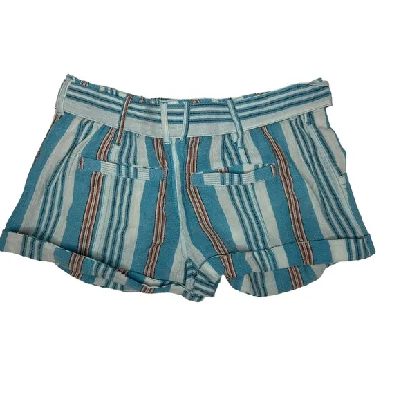 NWOT Free People Barbados Blooms Shorts in Blue Stripes 2