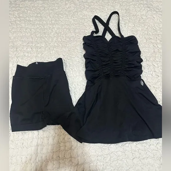 Nwot Free People Good Karma Ruched Dress Set