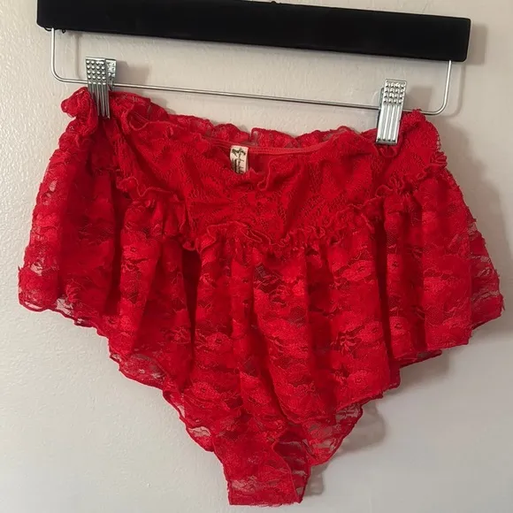 NWOT Free People Intimately House Party Micro Shorts Red Size Medium,Large or XL