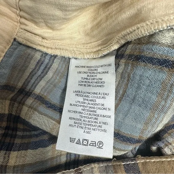 NWOT Free People Island Plaid Shorts tan/brown 2