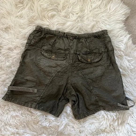 NWOT Free People Moon Bay Utility Parachute Shorts Womens Sz M Washed Army Green