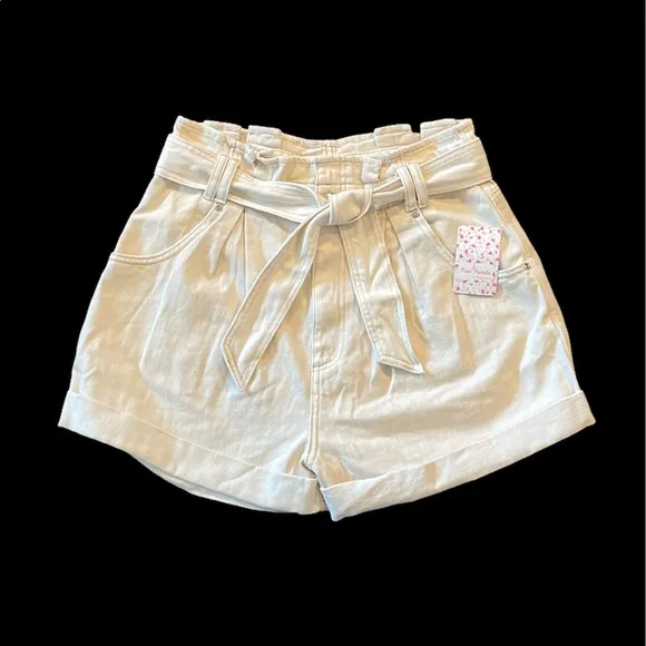 NWOT Free People Nova Denim Paperbag Shorts size M