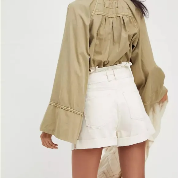 NWOT Free People Nova Denim Paperbag Shorts size M