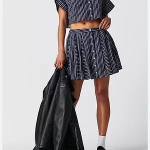 NWOT Free People Prepped Striped Skort
