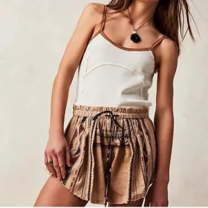 NWOT Free People Undertow Embroidered Shorts