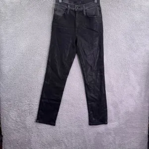 NWOT Joe's Jeans Women's 24 straight Ankle Black Coated Denim Pants High Rise